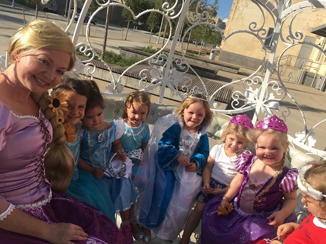 A group of children dressed as princesses